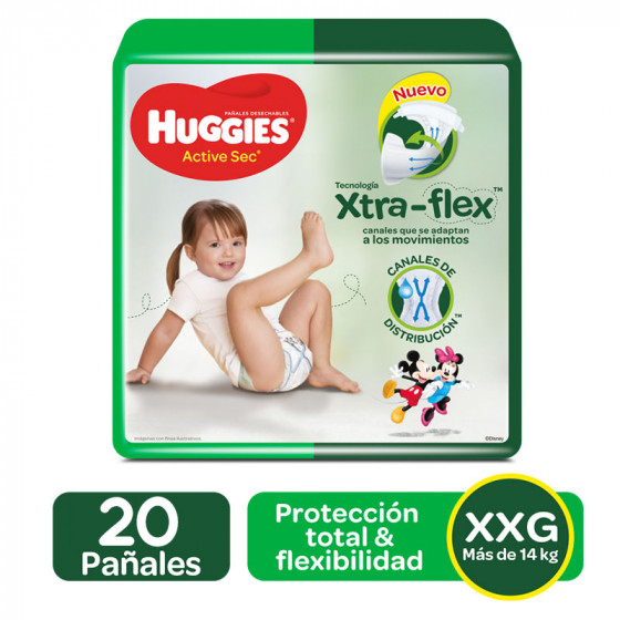 Pañal Huggies Active XXG-5 20 Und  en Cumaná - Happy Market Online