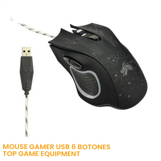 Mouse Gamer USB 6 Botones Top Game Equipment