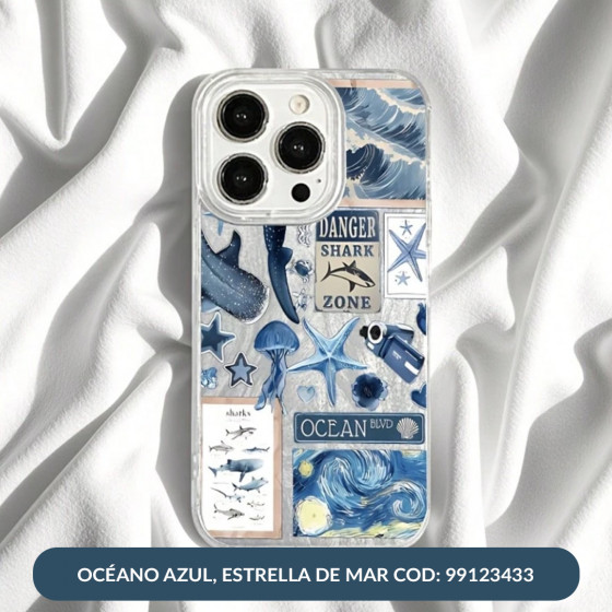 Funda de teléfono con diseño océano azul, estrella de mar COD: 99123433