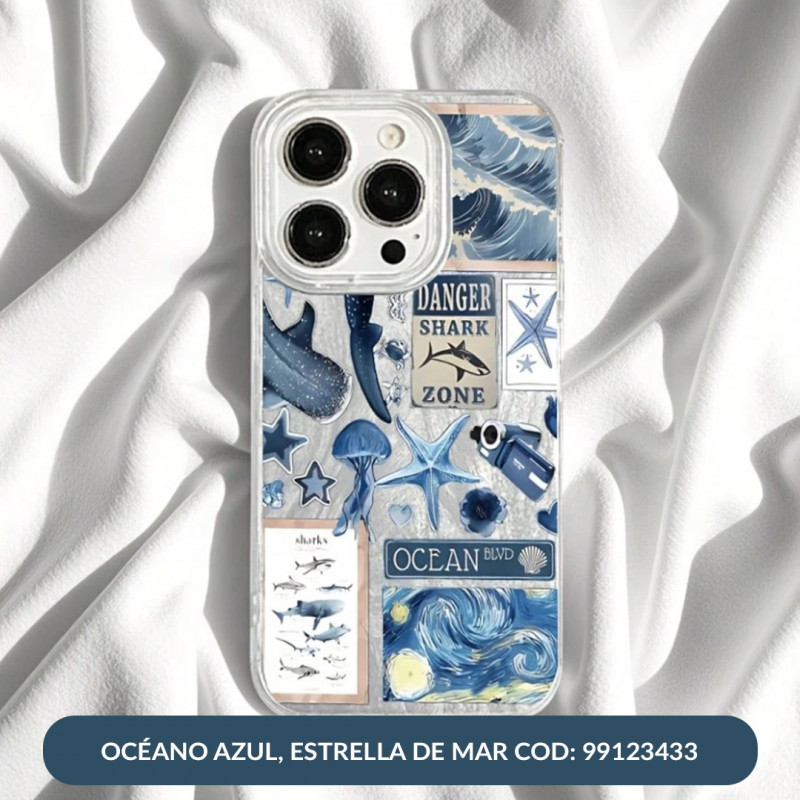 Funda de teléfono con diseño océano azul, estrella de mar COD: 99123433