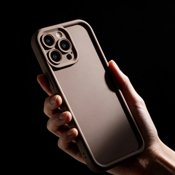 Funda para Teléfono Anti-Caída de Cobertura Completa – Diseño Minimalista Marrón Sólido | COD: 93454712