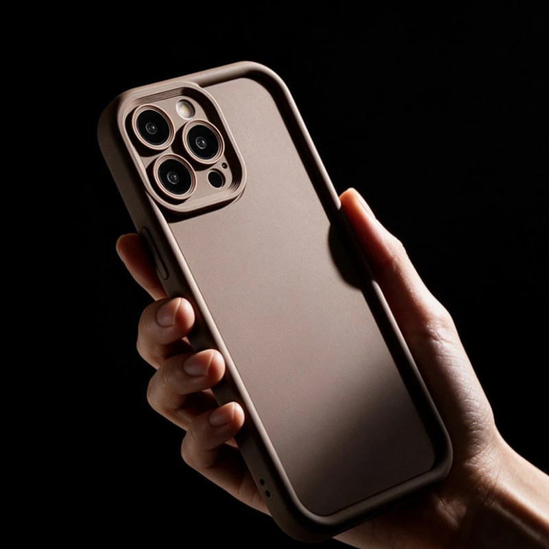 Funda para Teléfono Anti-Caída de Cobertura Completa – Diseño Minimalista Marrón Sólido | COD: 93454712