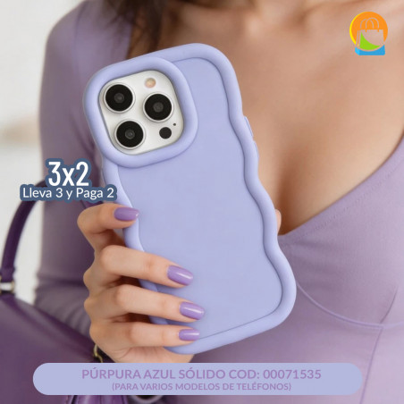 Funda Anti-Caída Cobertura Completa para Teléfono – Estilo Minimalista Púrpura Azul | COD: 00071535