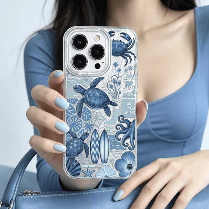 Funda Anti-Caída Cobertura Completa – Estilo Océano Azul Moda de Verano | COD: 99115297
