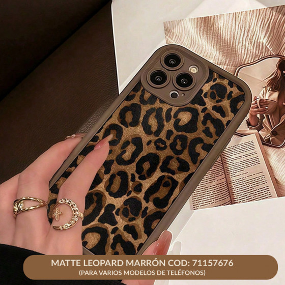 Funda Anti-Caída Cobertura Completa – Matte Leopard Marrón – Diseño Chic & Minimalista | COD: 71157676