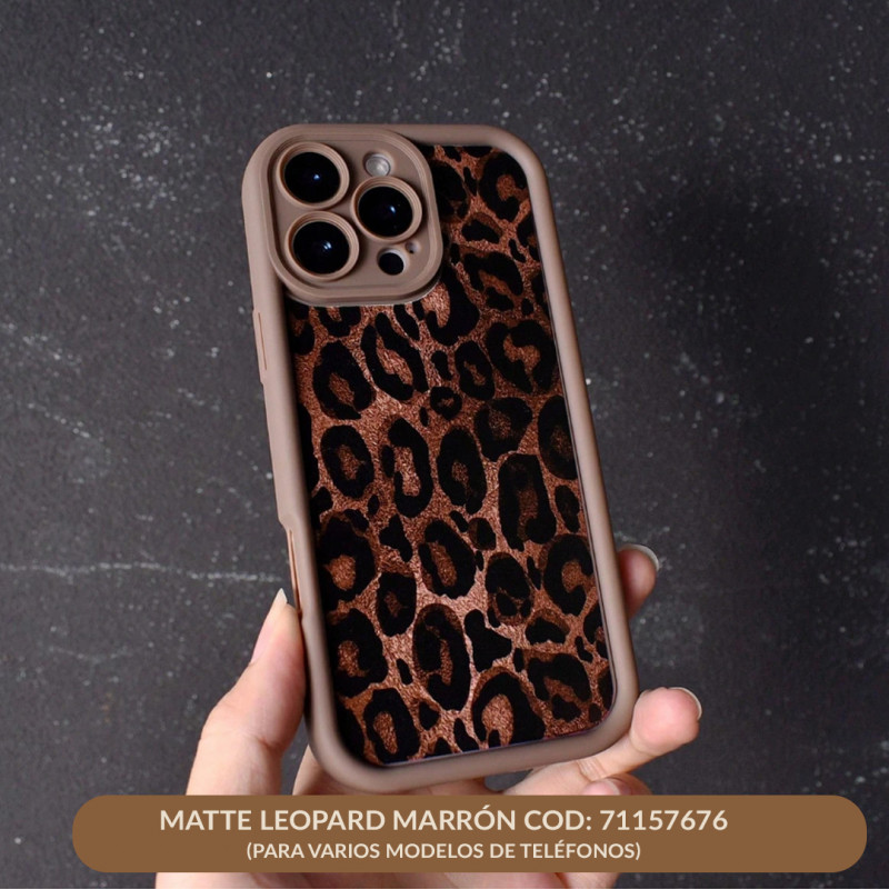 Funda Anti-Caída Cobertura Completa – Matte Leopard Marrón – Diseño Chic & Minimalista | COD: 71157676