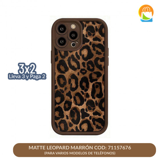 Funda Anti-Caída Cobertura Completa – Matte Leopard Marrón – Diseño Chic & Minimalista | COD: 71157676