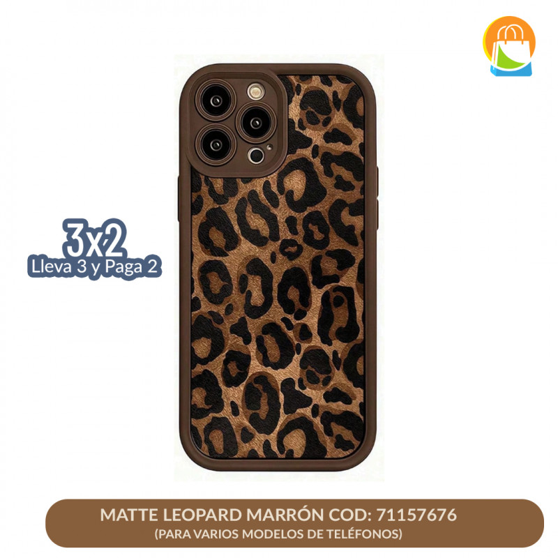 Funda Anti-Caída Cobertura Completa – Matte Leopard Marrón – Diseño Chic & Minimalista | COD: 71157676